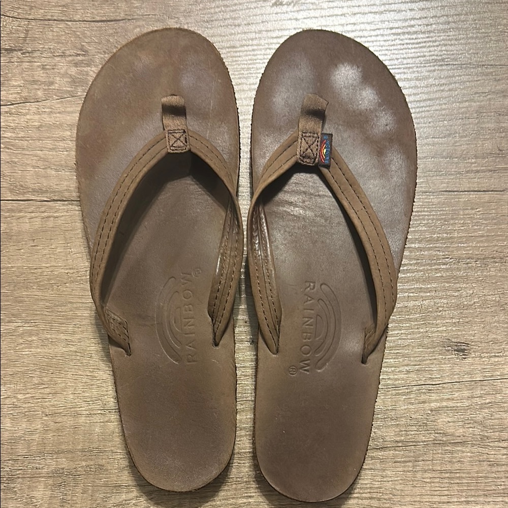 Rainbow Tan Leather Sandals